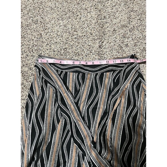 Ann Taylor Skirt Womens Size 6 Black Tan Stripe Cotton Lined Maxi Length - Picture 5 of 7